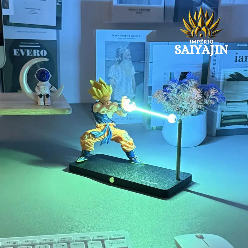 Goku Kamehameha – Led de Poder (Toque Magnético e Bola Fluorescente 3D) | Império Saiyajin