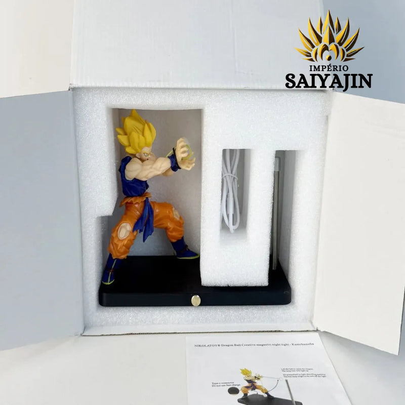 Goku Kamehameha – Led de Poder (Toque Magnético e Bola Fluorescente 3D) | Império Saiyajin