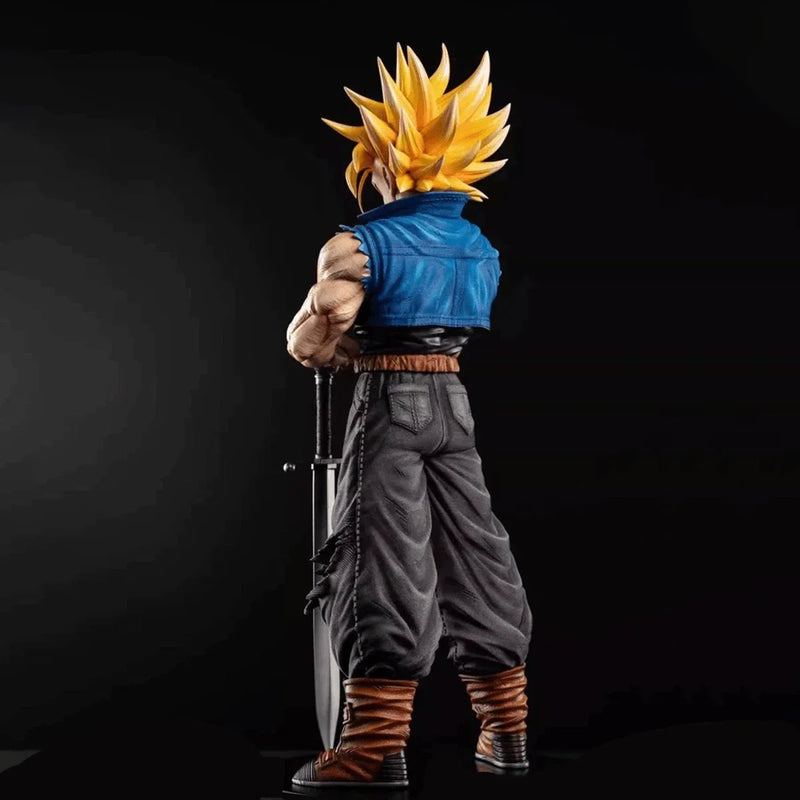 Trunks do futuro de costas com a espada empunhada